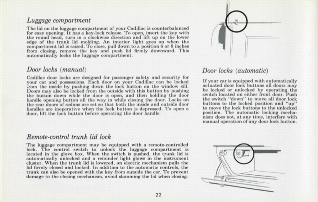 1960 Cadillac Owners Manual Page 1